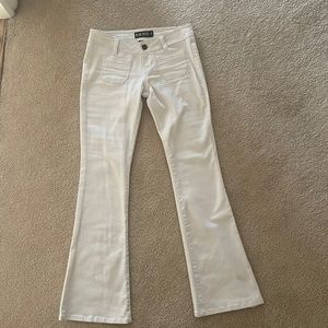 Blue Spice white low rise bell bottom white jeans